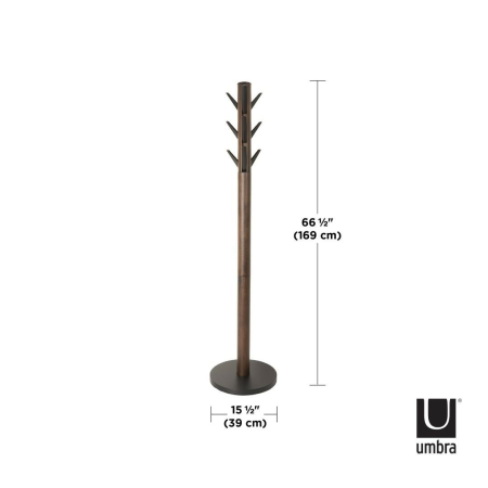 Cuier Flapper 40x40x168 cm, Lemn Negru Nuc - Umbra [5]