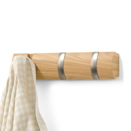 Produse - Cuier Flip 33x3x7,6 cm, Lemn Maro - Umbra