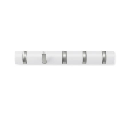 Produse - Cuier Flip 5 51x3x6 cm, Alb - Umbra
