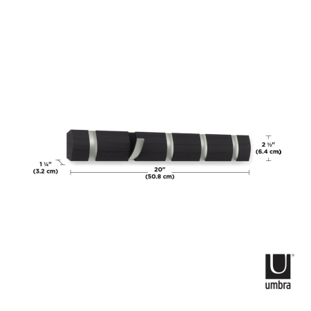 Cuier Flip 5 51x3x6 cm, Lemn Niklovat - Umbra [5]