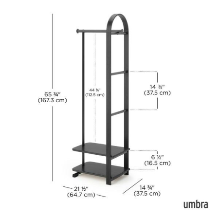 Cuier Bellwood 64,7x39x167,3 cm, Negru - Umbra [7]