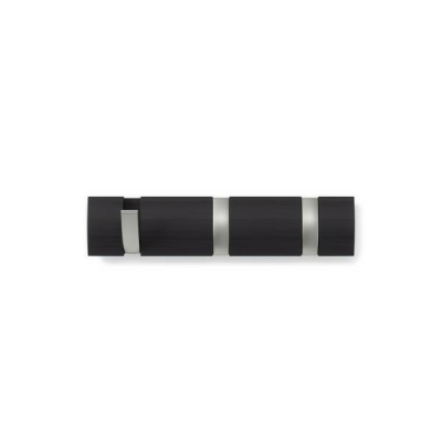 Cuier negru modern Katia cu 3,5 sau 8 carlige rabatabile, lemn/nichel, 318853-1143 - King [3]
