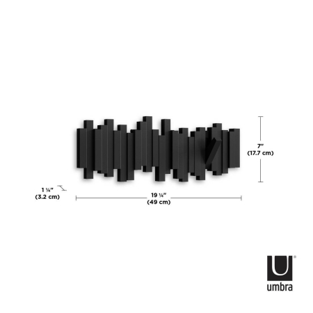 Cuier Sticks 5 46x3x18 cm, Towrzywa Plastic Negru - Umbra [5]