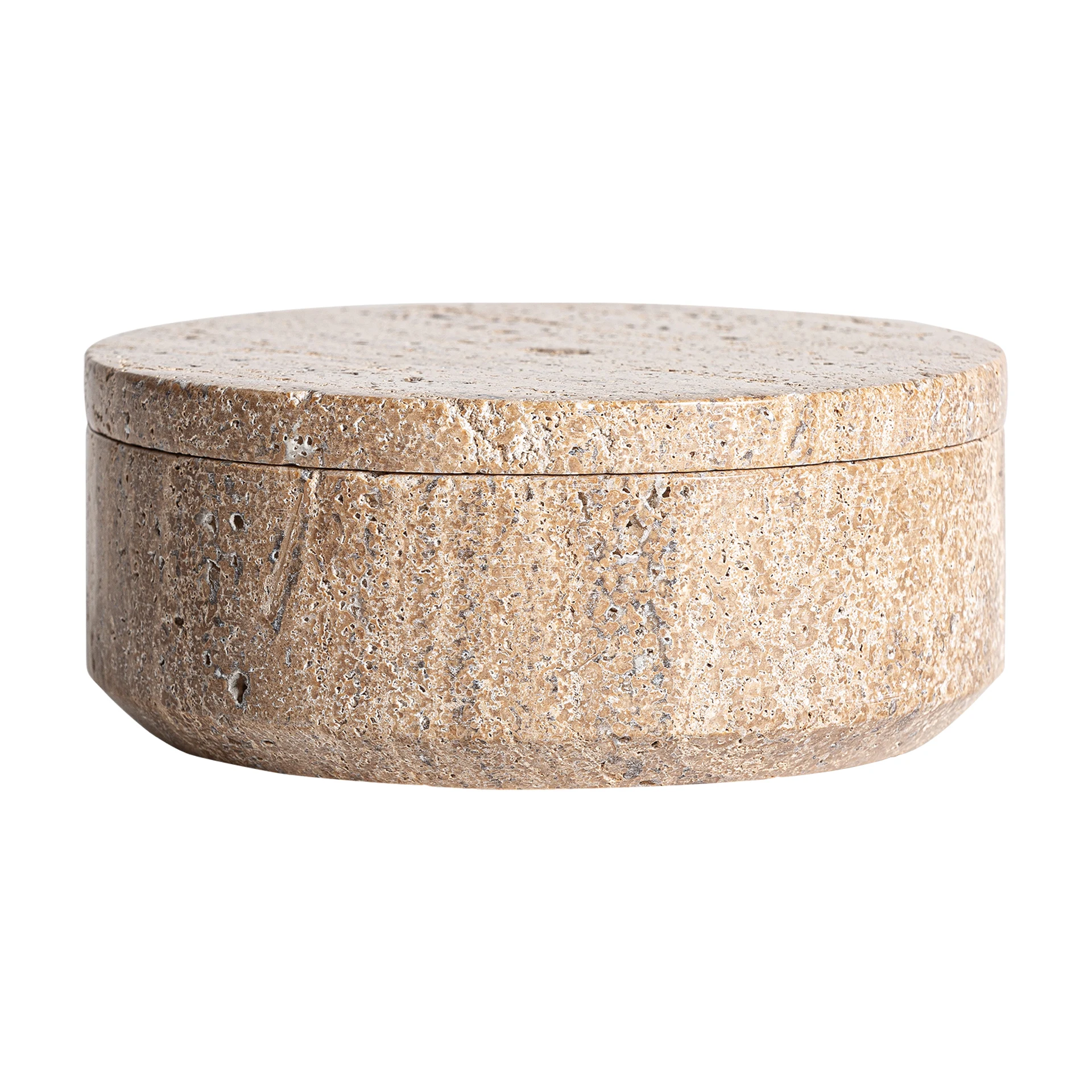Produse - Cutie Decorativa din Travertin, Crem, 15x15x6 cm - VicalHome 34511