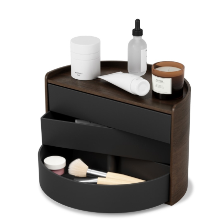 Produse - Cutie pentru Bijuterii Moona 15x18x27 cm, Lemn Negru Nuc - Umbra