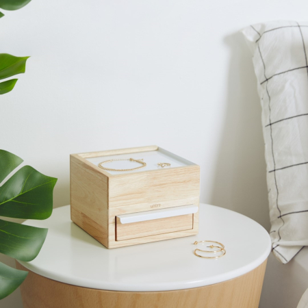 Cutie pentru Bijuterii Stowit Mini 15x11x17 cm, Natural, Alb - Umbra [2]