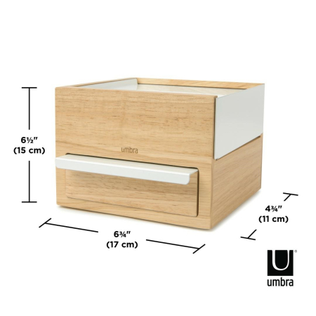Cutie pentru Bijuterii Stowit Mini 15x11x17 cm, Natural, Alb - Umbra [5]