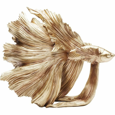 Produse - Decorațiune Betta Fish S 33,5x14x36,5 cm, Rășină Organică Auriu - Kare Design
