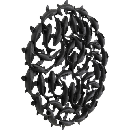 Decorațiune de Perete School Of Koi 160x10x160 cm, Fibră de Sticlă Negru - Kare Design [6]