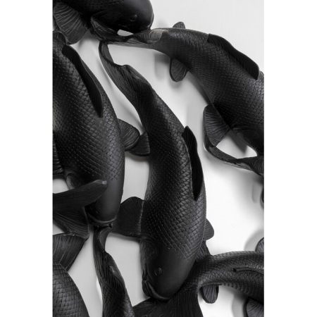 Decorațiune de Perete School Of Koi 160x10x160 cm, Fibră de Sticlă Negru - Kare Design [3]