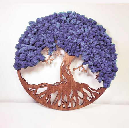 Decoratiune perete cu muschi stabilizati diverse culori Tree 30/50/70/90 cm, CP100_30 BLUE - Lacraru [2]