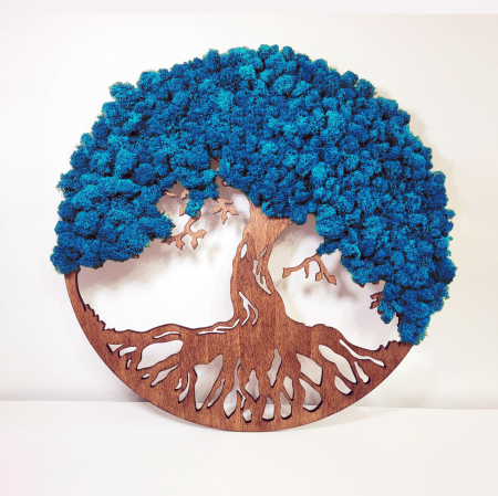 Decoratiune perete cu muschi stabilizati diverse culori Tree 30/50/70/90 cm, CP100_30 BLUE - Lacraru [0]
