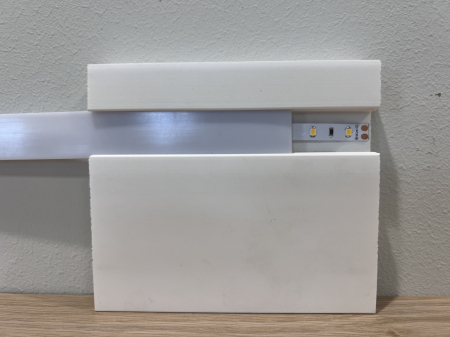Difuzor de lumina LED din PVC, alb, 2.1x100 cm [3]