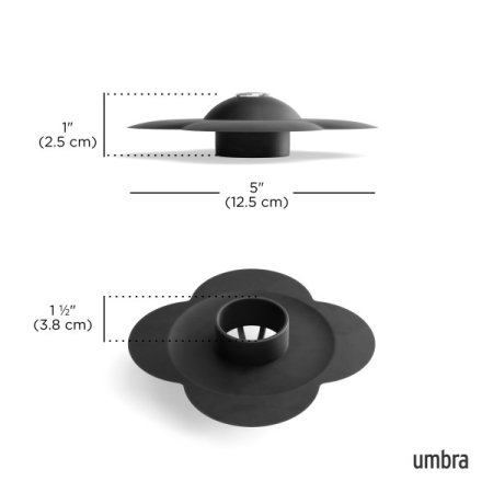 Dop de Scurgere Bloom 12x3x12 cm, Silicon Negru - Umbra [9]
