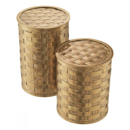   Set de 2 cutii Lausanne cu finisaj din alamă vintage 115509 EICHHOLTZ [1]