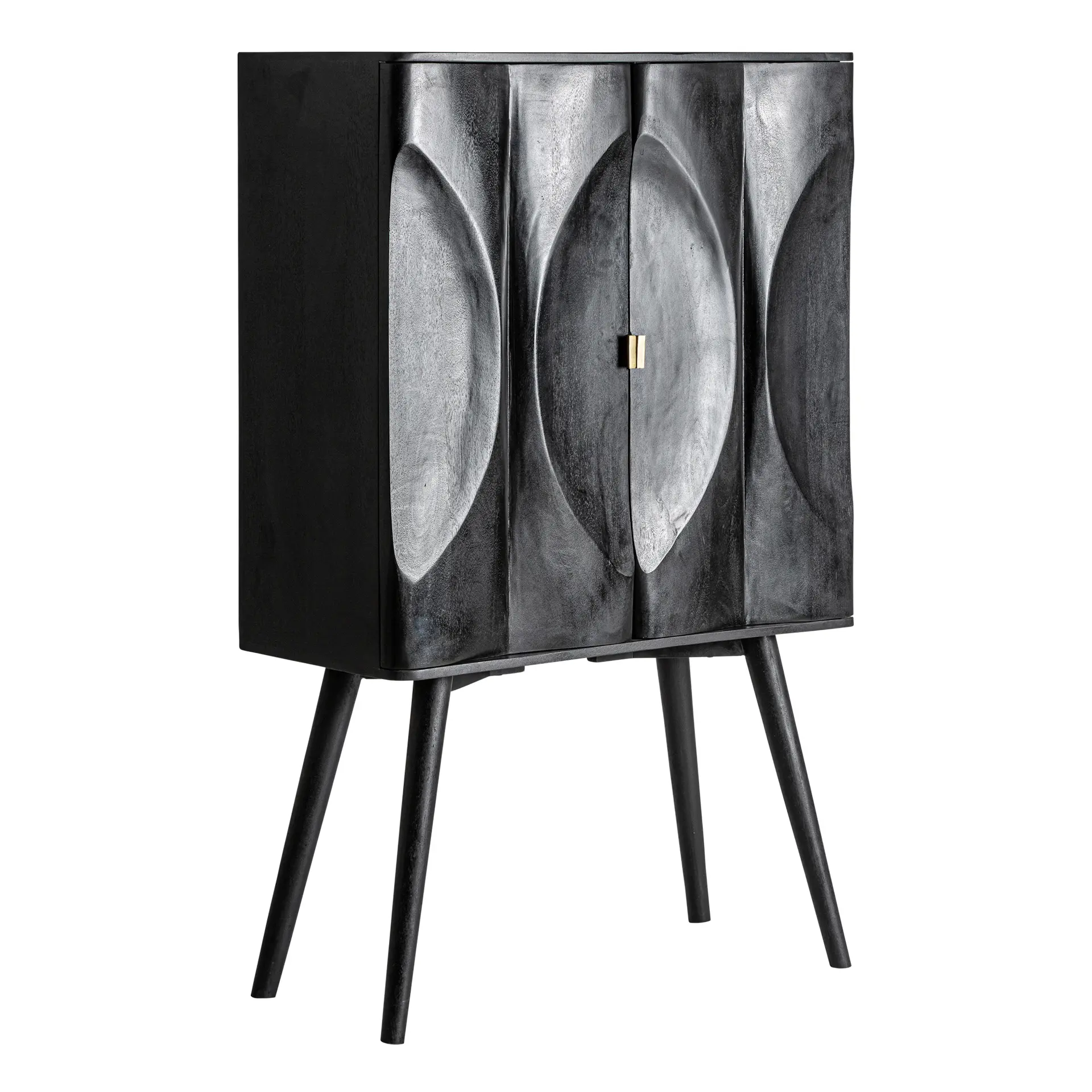 Dulap 100x45x158 cm, Lemn MDF și Lemn de Mango Negru - VicalHome VicalHome 38770 [1]