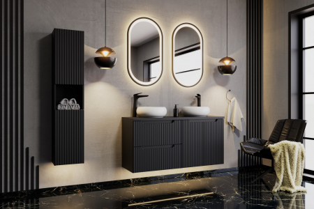 Dulap baie 57 x 50 x 39 cm, 2 usi, Nova Black, D2 82-50-2D, Comad [5]