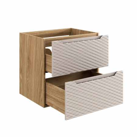 Dulap baie 57 x 60 x 46 cm, finisaj Ocean Beige, 2 sertare, cod 82-60-2S, Comad [1]