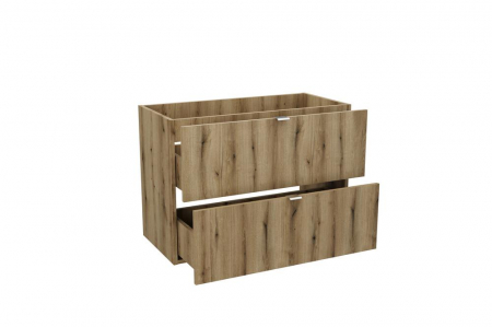 Dulap baie 57 x 80 x 39 cm, 2 sertare, finisaj stejar, Nova, COMAD [2]