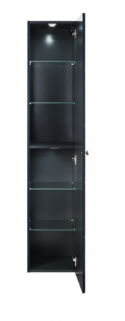 Dulap baie inalt 35x170 cm, bleumarin MDF Elegance Blue, cu maner auriu, COMAD [2]