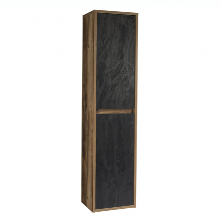 Produse - Dulap baie inalt suspendat 170 cm, Hampton Concrete, MDF beton/stejar COMAD