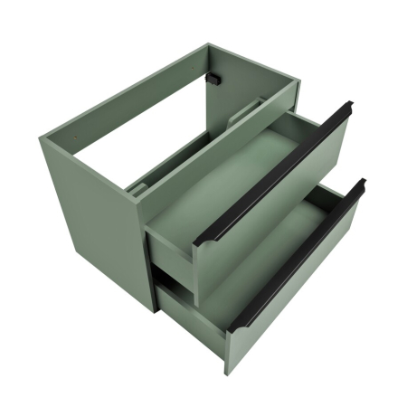 Dulap baie pentru lavoar Sombra Green, lățime 80 cm, PAL Melaminat Verde Stuf, Suspendat, 2 Sertare - COMAD, cod SOMBRA GREEN 82-80-46-2S [9]
