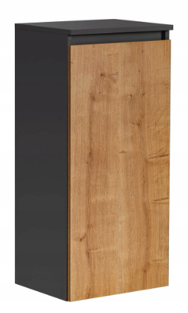 Produse - Dulap baie suspendat 40x87 cm, finisaj Grey Oak (gri cu stejar), cu cos de rufe, Monako COMAD