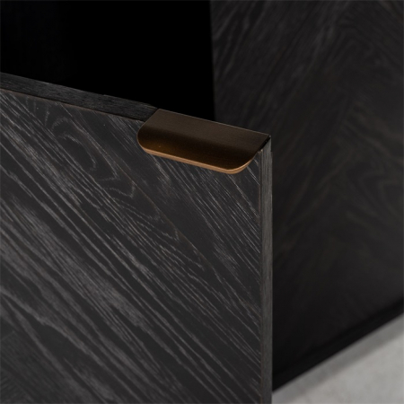 Dulap biblioteca premium negru Nevena 100x220 cm stejar, manere otel inoxidabil, 7377 - Richmond Interiors [7]