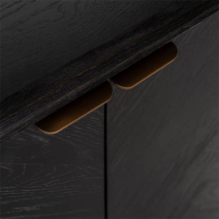 Dulap biblioteca premium negru Nevena 100x220 cm stejar, manere otel inoxidabil, 7377 - Richmond Interiors [6]