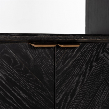 Dulap biblioteca premium negru Nevena 100x220 cm stejar, manere otel inoxidabil, 7377 - Richmond Interiors [4]