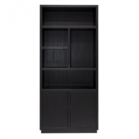 Dulap biblioteca premium negru Kelda 100x220 cm, furnir stejar, 6502 BLACK - Richmond Interiors [4]