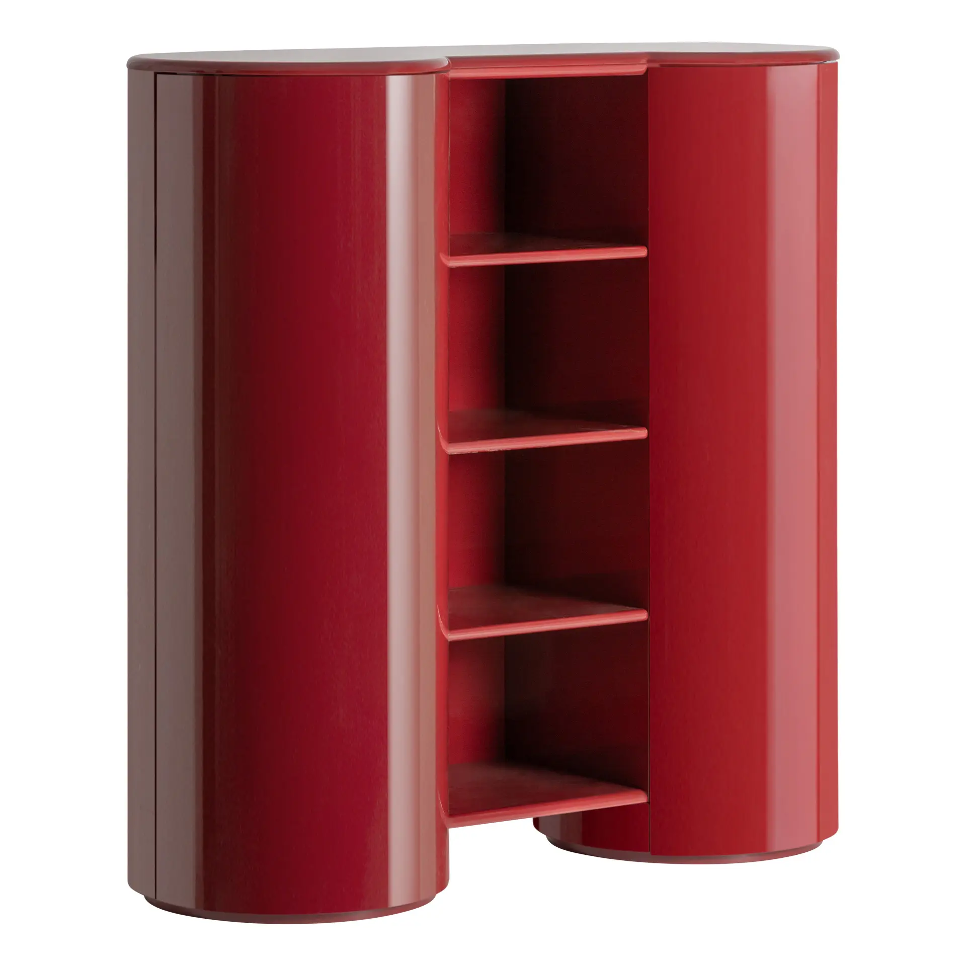 Dulap Capitello 130x50x130 cm, Lemn MDF Rosu - VicalHome VicalHome 38321 [1]
