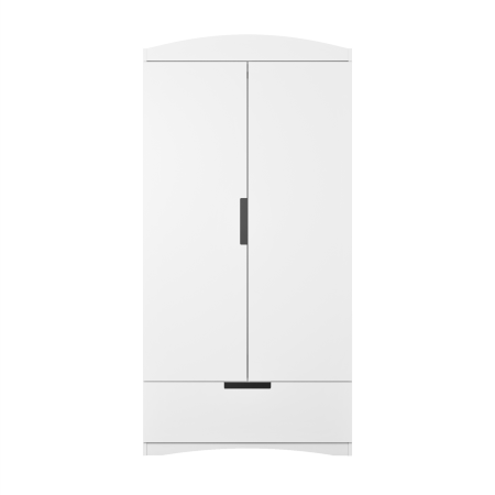 Dulap copii Classic MDF alb 183,5x90 cm cu sertar, bara de hainute si polite [4]