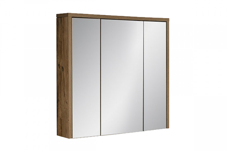 Produse - Dulap baie cu oglinda 80 cm, 3 usi, Hampton concrete, COMAD