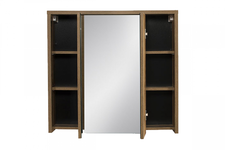 Dulap baie cu oglinda 80 cm, 3 usi, Hampton concrete, COMAD [2]
