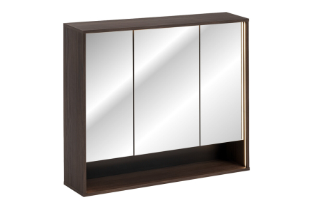 Mobilier Baie - Dulap cu Oglindă Dorothy Ristretto 100 cm, 3 Uși, Stejar Ristretto - COMAD