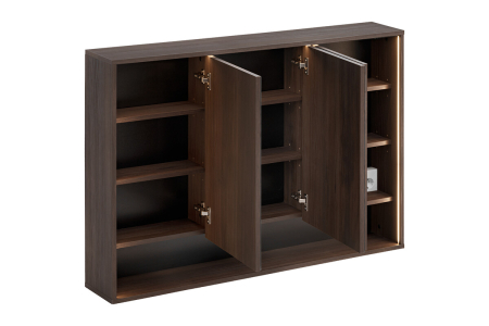 Dulap cu Oglindă Dorothy Ristretto 120 cm, 3 Uși, Stejar Ristretto - COMAD [2]