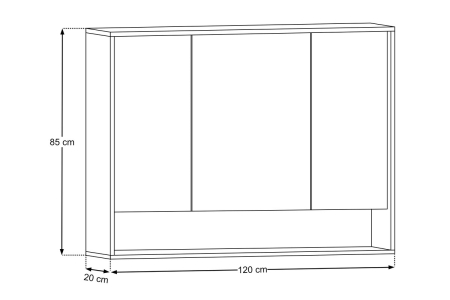 Dulap cu Oglindă Dorothy Ristretto 120 cm, 3 Uși, Stejar Ristretto - COMAD [4]