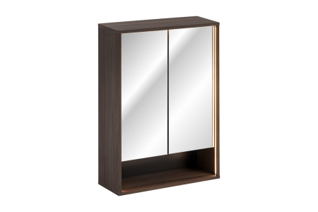 Mobilier Baie - Dulap cu Oglindă Dorothy Ristretto 60 cm, 2 Uși, Stejar Ristretto - COMAD