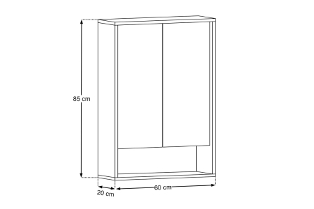 Dulap cu Oglindă Dorothy Ristretto 60 cm, 2 Uși, Stejar Ristretto - COMAD [4]