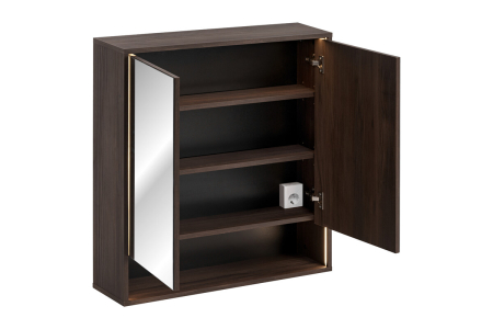 Dulap cu Oglindă Dorothy Ristretto 80 cm, 2 Uși, Ristretto Stejar - COMAD [2]