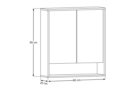 Dulap cu Oglindă Dorothy Ristretto 80 cm, 2 Uși, Ristretto Stejar - COMAD [4]