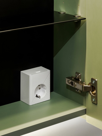 Dulap cu oglindă pentru baie Sombra Green, lățime 60 cm, PAL Melaminat și Oglindă, Iluminare LED, 2 Uși, Închidere Silențioasă - COMAD, cod GREEN UN 84-60-2D [7]