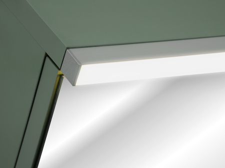 Dulap cu oglindă pentru baie Sombra Green, lățime 60 cm, PAL Melaminat și Oglindă, Iluminare LED, 2 Uși, Închidere Silențioasă - COMAD, cod GREEN UN 84-60-2D [10]