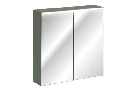 Mobilier Baie - Dulap cu oglindă pentru baie Sombra Green, lățime 80 cm, PAL Melaminat, Iluminare LED, 2 Uși, Închidere Silențioasă - COMAD, cod GREEN UN 84-80-2D