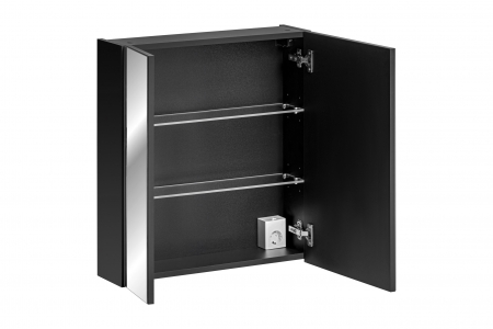 Dulap cu oglinda baie 65 x 60 x 17 cm SANTA FE BLACK Comad [2]