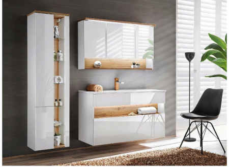 Dulap baie suspendat cu oglinda 120x70 cm Bahama White COMAD [2]
