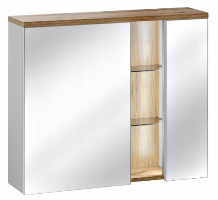 Produse - Dulap suspendat cu oglinda baie 80x70 cm Bahama White COMAD