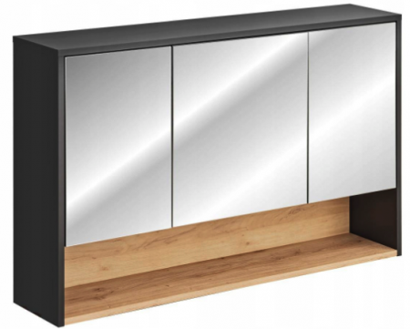 Produse - Dulap baie suspendat cu oglinda 100x75 cm, finisaj Borneo Cosmos, COMAD