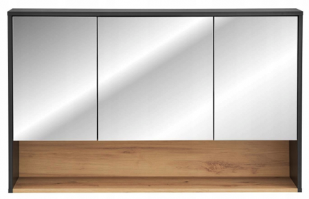 Dulap baie suspendat cu oglinda 100x75 cm, finisaj Borneo Cosmos, COMAD [3]